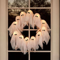 Halloween Wreath 12 LED Ghosts Battery Operated