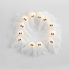 Halloween Wreath 12 LED Ghosts Battery Operated