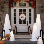 Halloween Wreath 12 LED Ghosts Battery Operated