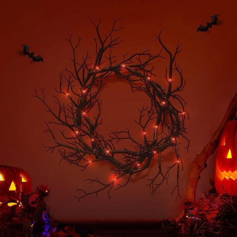 Halloween Wreath Artificial Branch Lightweight Rustic Decor