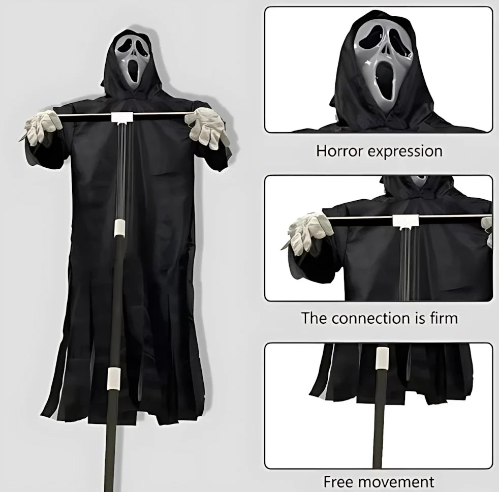 Halloween Yard Scarecrow Wind-Activated Weather-Resistant Skeletal Hands