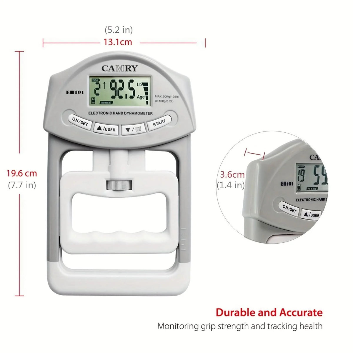 Hand Dynamometer Digital Display Automatic Peak Recording