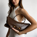 Handbag Crocodile-Embossed Leather Gold-Tone Hardware