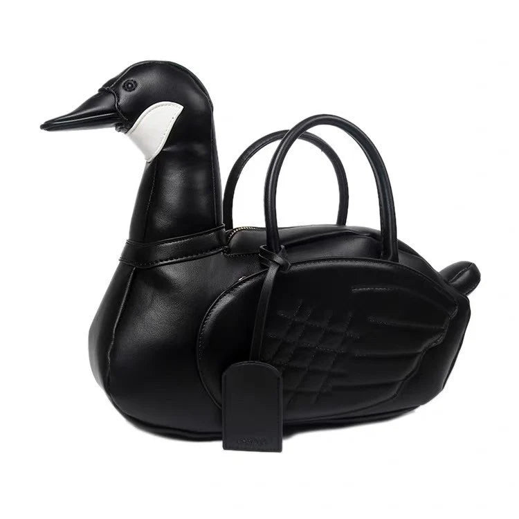 Handbag Duck-Shaped Faux Leather Spacious Interior