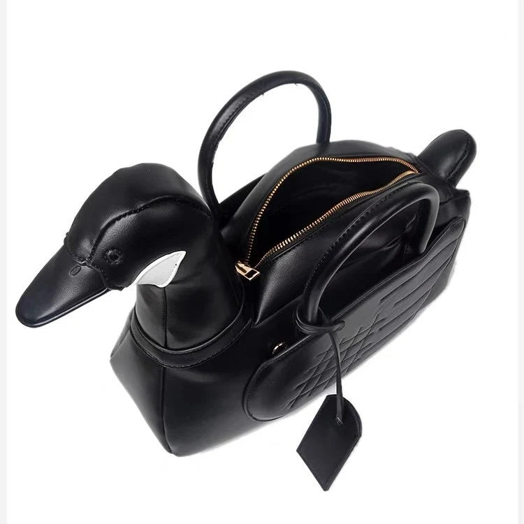 Handbag Duck-Shaped Faux Leather Spacious Interior