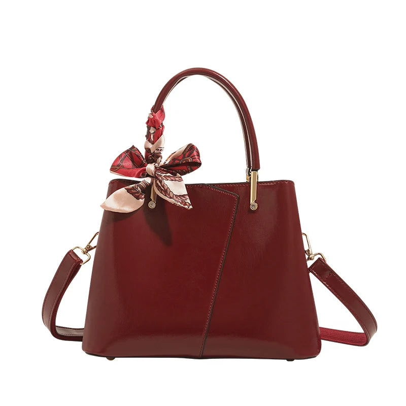 Handbag Faux Leather Structured Detachable Strap