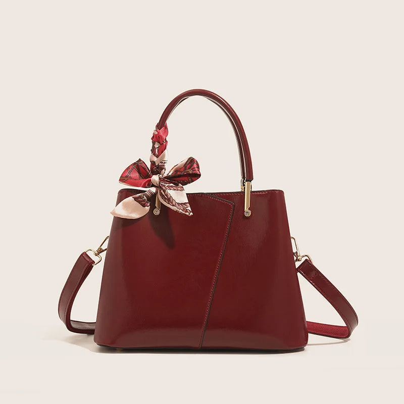 Handbag Faux Leather Structured Detachable Strap