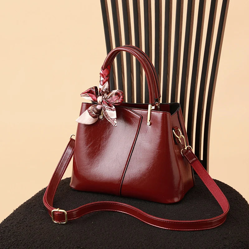Handbag Faux Leather Structured Detachable Strap