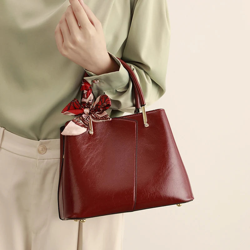 Handbag Faux Leather Structured Detachable Strap