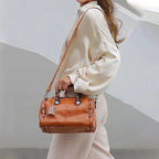 Handbag Large Soft Oiled Wax Leather Adjustable Strap