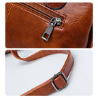 Handbag Large Soft Oiled Wax Leather Adjustable Strap