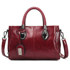 Handbag Large Soft Oiled Wax Leather Adjustable Strap