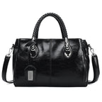 Handbag Large Soft Oiled Wax Leather Adjustable Strap