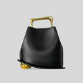 Handbag Sculptural Faux Leather Gold-Plated Handle