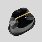 Handbag Sculptural Faux Leather Gold-Plated Handle