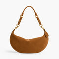 Handbag Soft Suede Adjustable Strap Zippered Interior Pocket