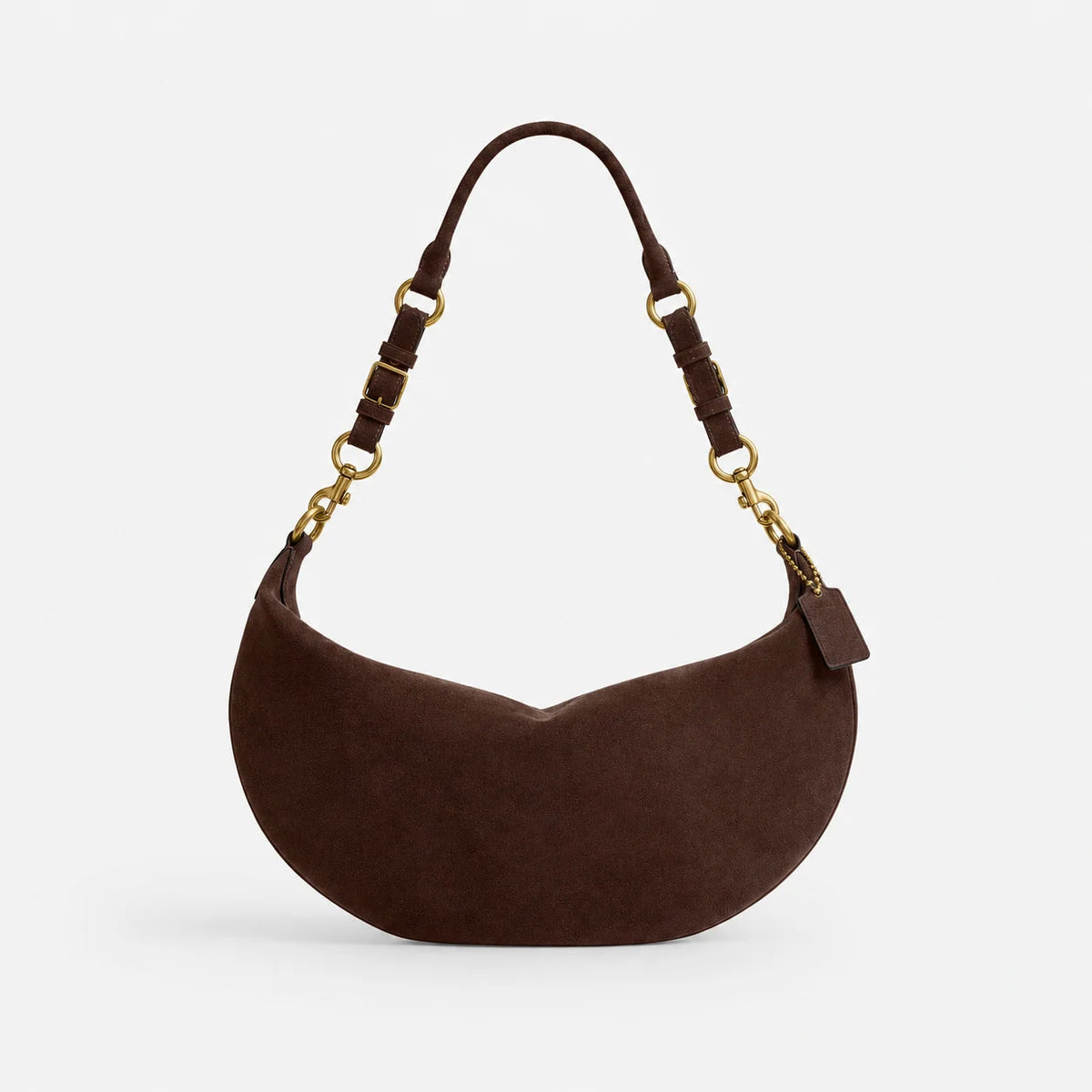 Handbag Soft Suede Adjustable Strap Zippered Interior Pocket