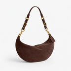 Handbag Soft Suede Adjustable Strap Zippered Interior Pocket