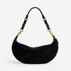 Handbag Soft Suede Adjustable Strap Zippered Interior Pocket