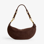 Handbag Soft Suede Adjustable Strap Zippered Interior Pocket