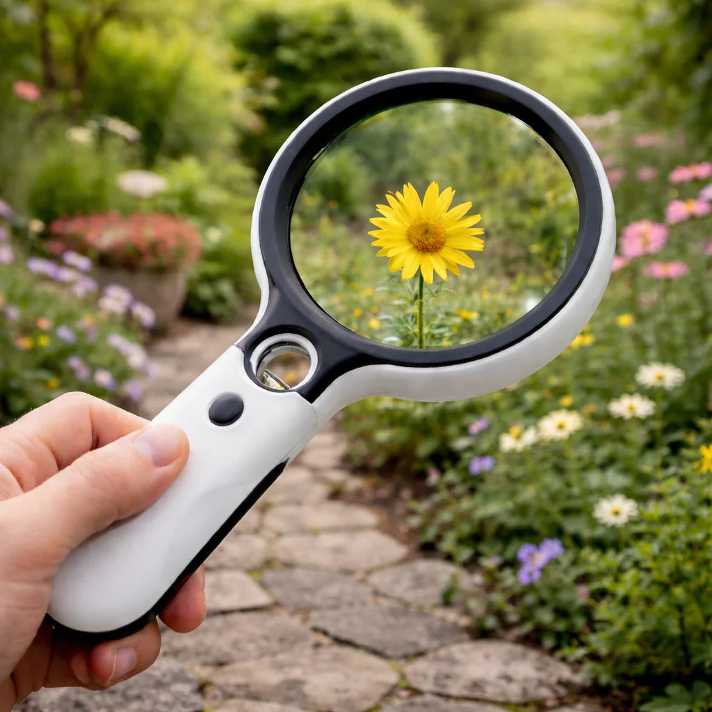 Handheld Magnifying Glass 45x LED Lighting