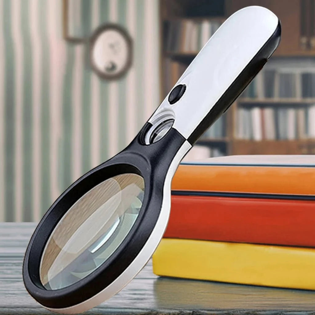 Handheld Magnifying Glass 45x LED Lighting