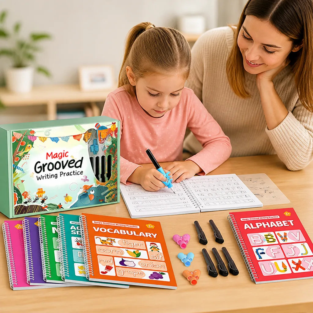 Handwriting Practice Kit Grooved Letter Tracing Screen-Free