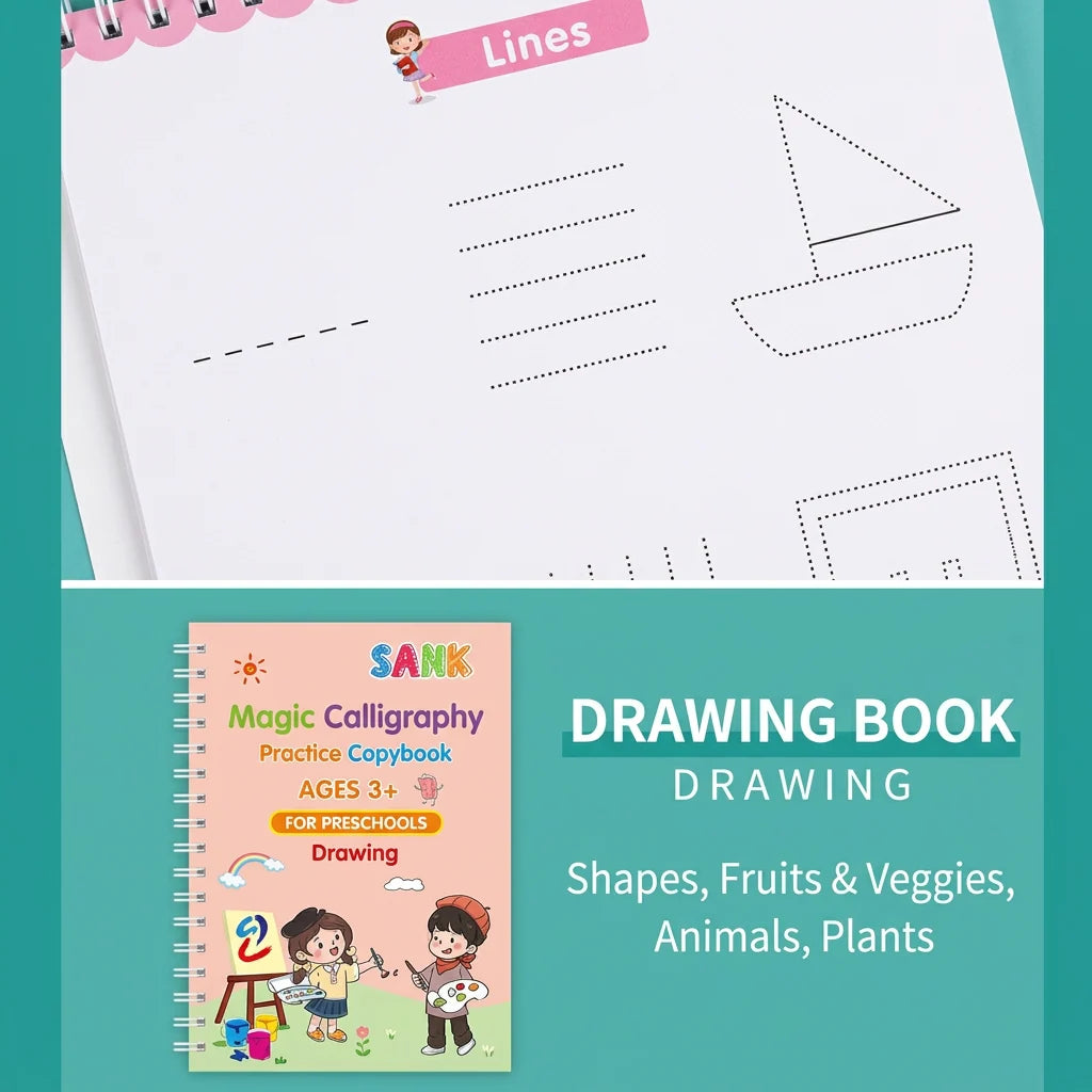 Handwriting Practice Notebook Set Grooved Pages Disappearing Ink