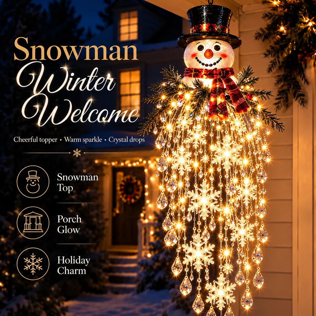 Hanging Christmas Lights Cascading LED Battery-Powered Remote Control