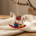Hanging Christmas Stocking Moose & Tree Cozy Fabric