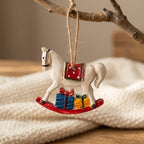 Hanging Christmas Stocking Moose & Tree Cozy Fabric