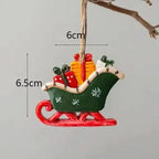 Hanging Christmas Stocking Moose & Tree Cozy Fabric