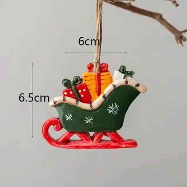 Hanging Christmas Stocking Moose & Tree Cozy Fabric