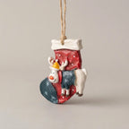 Hanging Christmas Stocking Moose & Tree Cozy Fabric