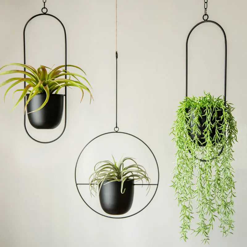 Hanging Plant Pot Stable Iron Frame No Assembly
