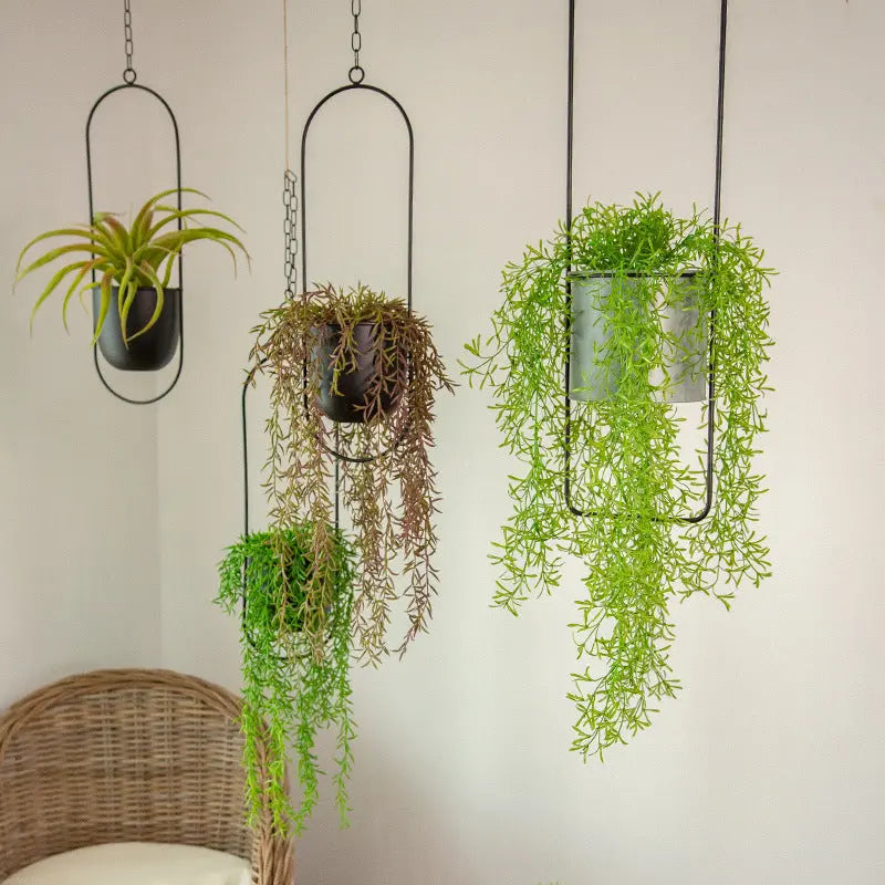 Hanging Plant Pot Stable Iron Frame No Assembly