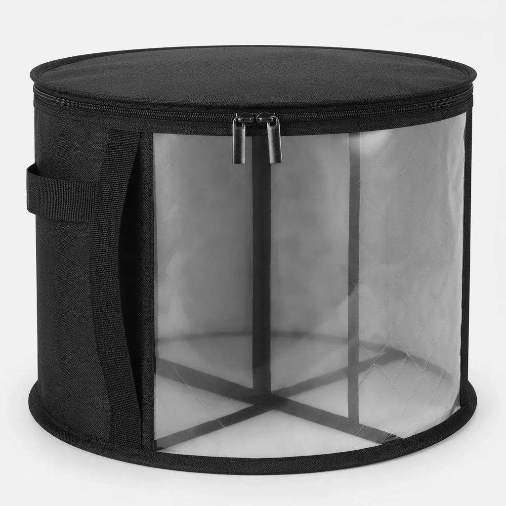 Hat Box Extra-Large Transparent Window Double Zipper