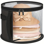 Hat Box Extra-Large Transparent Window Double Zipper