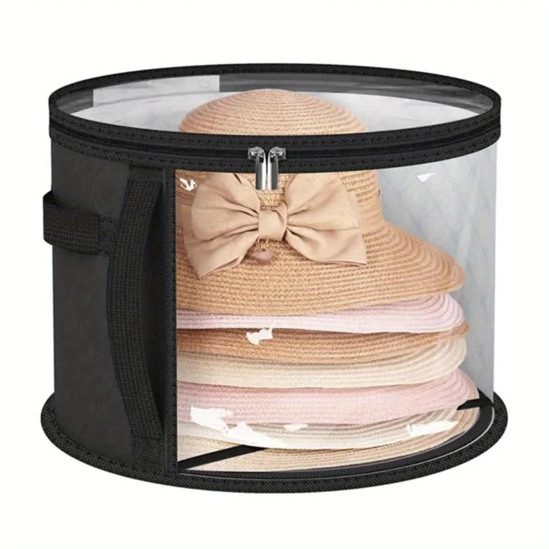 Hat Storage Box Extra-Large Transparent Window Dustproof Zipper