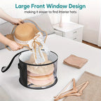 Hat Storage Box Extra-Large Transparent Window Dustproof Zipper