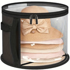 Hat Storage Box Extra-Large Transparent Window Dustproof Zipper