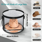 Hat Storage Box Extra-Large Transparent Window Dustproof Zipper