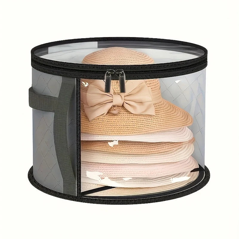 Hat Storage Box Extra-Large Transparent Window Dustproof Zipper