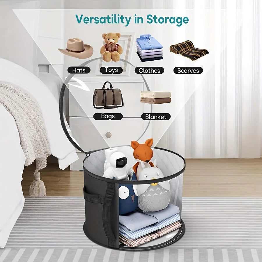 Hat Storage Box Extra-Large Transparent Window Dustproof Zipper