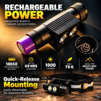 Headlamp 1000 Lumens Rechargeable Red Light