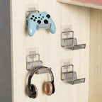 Headphone & Game Controller Rack Wall-Mounted Foldable Hooks, Space-Saving