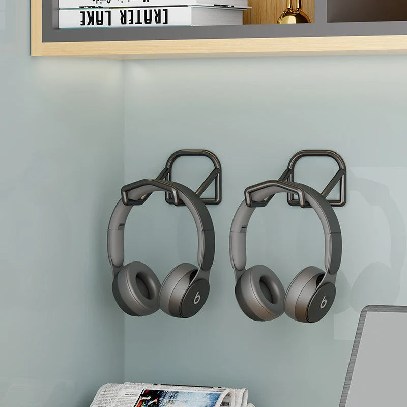 Headphone & Game Controller Rack Wall-Mounted Foldable Hooks, Space-Saving
