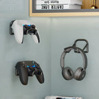 Headphone & Game Controller Rack Wall-Mounted Foldable Hooks, Space-Saving