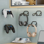 Headphone & Game Controller Rack Wall-Mounted Foldable Hooks, Space-Saving