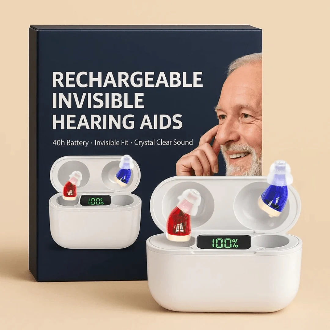 Hearing Aid Rechargeable Invisible In-Ear Clear Sound Up to 3 Days
